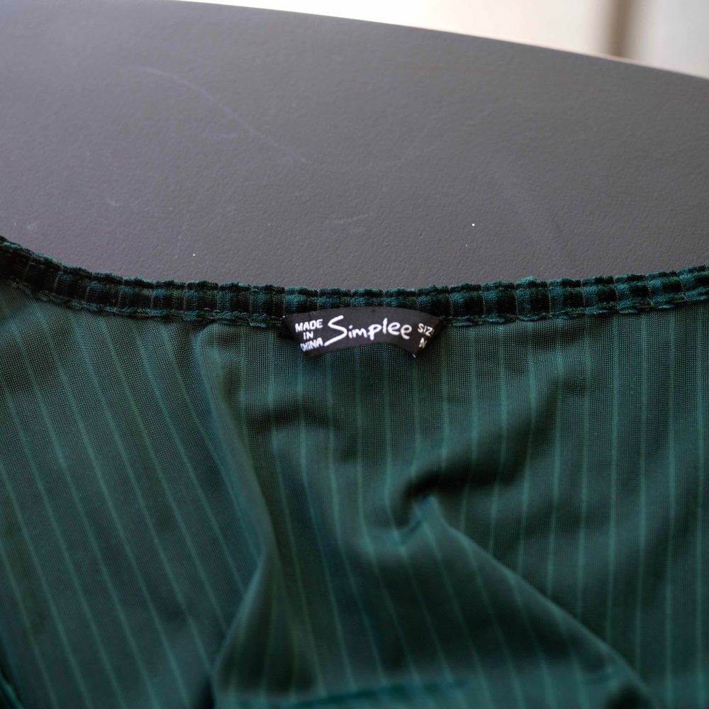 Emerald Green Velvet Maxi Dress - Picture 5 of 6